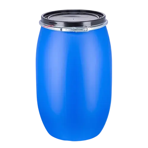 Spannringdeckelfass_120_Liter_UN_Zulassung_Kunststoff_blau_ohne_Griffe