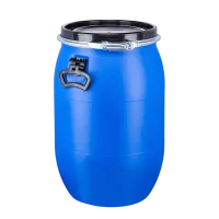 Spannringdeckelfass_60_Liter_UN_Zulassung_Kunststoff_blau_mit_Griffe